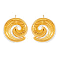 Personalized 18K Gold Plated Conch Geometric Jewelry Hypoallergenic Stainless Steel Spiral Irregular Stud Earrings