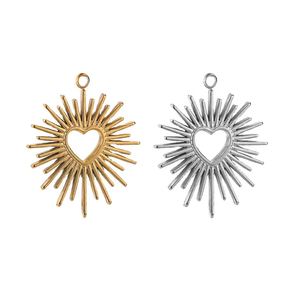 Simple Hollow Heart Charms Pendant DIY Jewelry Findings Women Necklace Bracelet Anklet Making Accessories