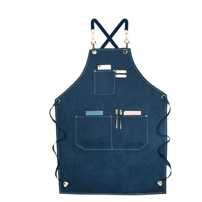 Wholesale Women Men Waitress Barista Apron Custom Print Cotton Chef Aprons Kitchen Cooking Kitchen Aprons
