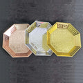 Multicolor Double Plating Unique Distressed Octagonal Dish Raised Print Fruit Dish Tray Decorative Charger Plate for Wedding
