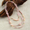 Women Bohemian Jewelry Sping Valentine Gift Hematite Rose Quartz Turquoise Multi-layer Natural Stone Glass Beads Necklace