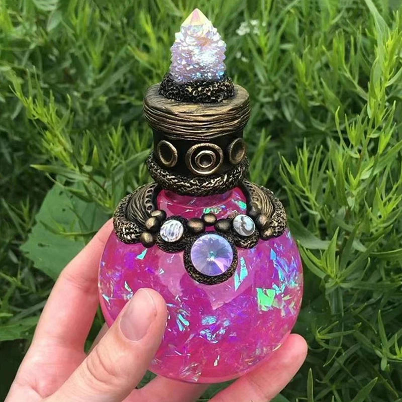 Exquisite Peculiar Mermaid Kyi Color Resin Crafts Hand Made Magic Moon Witch Bottle Special Gift for Children