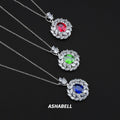 Wholesale S925 Silver 8 Carat High Carbon 5A ZIRCON Pendant Necklaces Synthetic Gems Wedding Trendy Party Gift