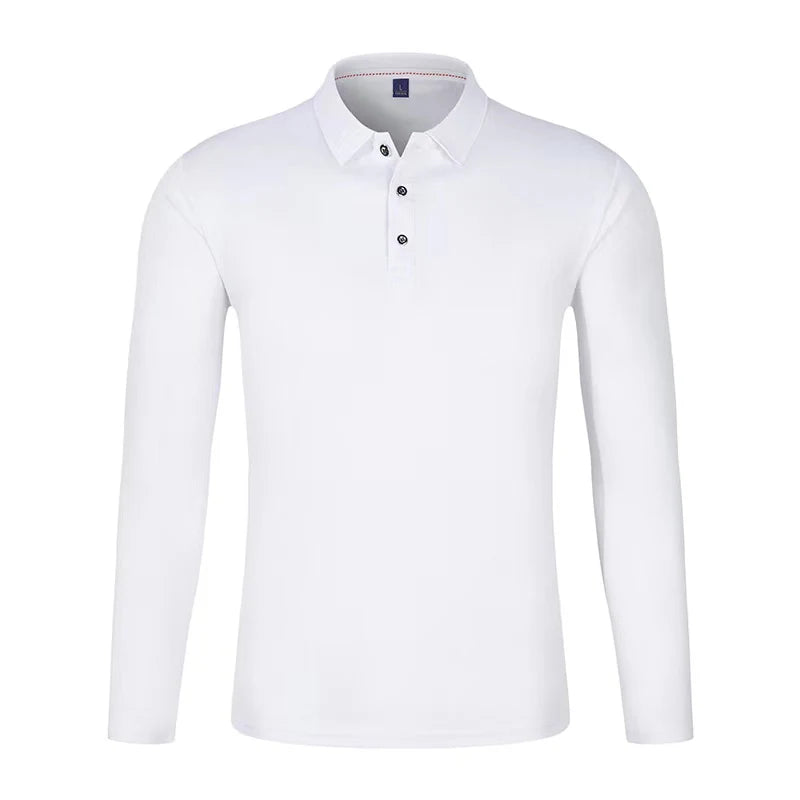 Lidong Long Sleeve Printed logo Polo Shirt Men Polyester Polo T-shirt Blank Polyester Polo Shirt