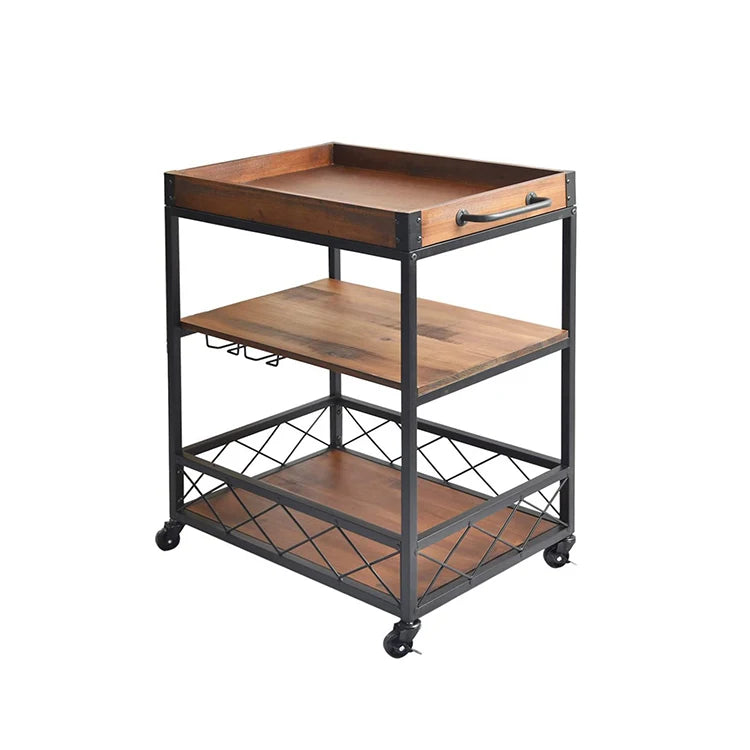 Movable Metal Kitchen Storage Shelf Floor Standing Vegetable Rack for Commercial Use in Restaurants