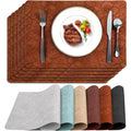 Customized Logo Faux Leather Placemats for Dining Table Mats Heat Resistant Waterproof  Non-Slip Kitchen Table Placemats