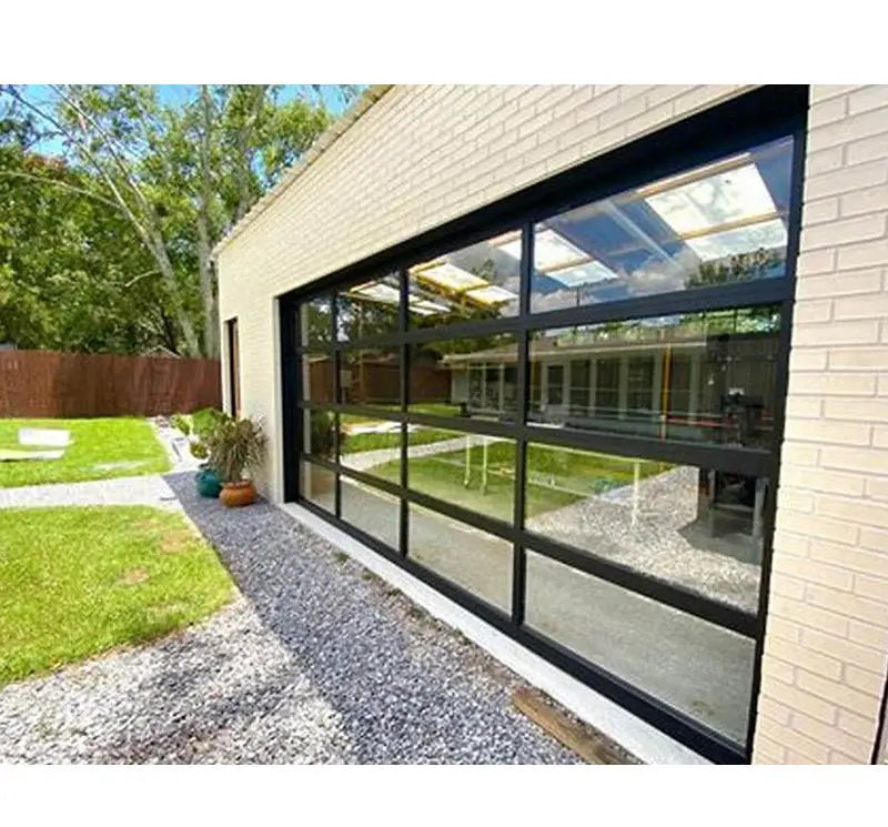 American Style Automatic Remote Control Glass Sliding Garage Door Exterior Residential Insulated Sectional Garage Door Usa