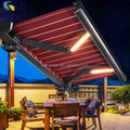 2025 Model Outdoor Retractable Sunshade Canopy Hand-Crank Electric Rain Shelter for Home Balcony Courtyard Remote Control