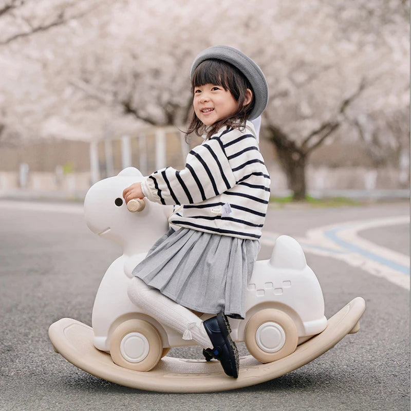 Multifunctional Three-in-one Rocking Horse Learning Toddler Rocking Chair Durable Plastic Rocking Horse Toys