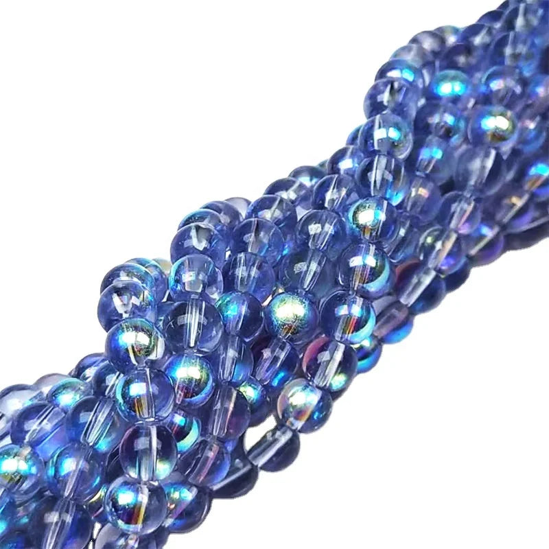 Electroplated Glass Round Beads Multi Size DIYhand Jewelry Mobile Phone case Accessories AB Color Crystal Beads