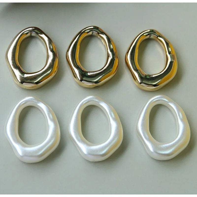 Geometric 24*31mm Irregular Hollow Oval Pendant Charm Colorful Acrylic Beads for Necklace Bracelet Earring Jewelry Accessories