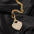Hip Hop Cute Personality Zircon love Lock Pendant Niche Design Temperament Fashion Necklace