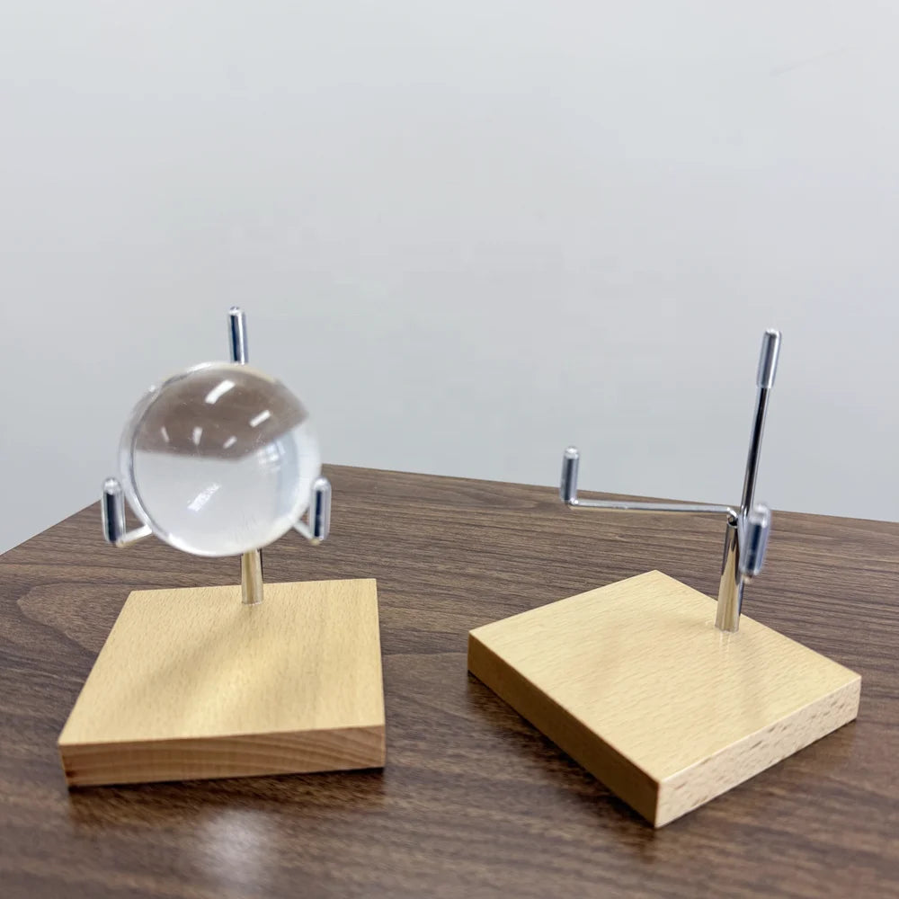 Wooden Acrylic 12mm Thick Display Stand Holder with Adjustable Metal Arms Easel Stand for Collectibles Silk Printed Custom Logo