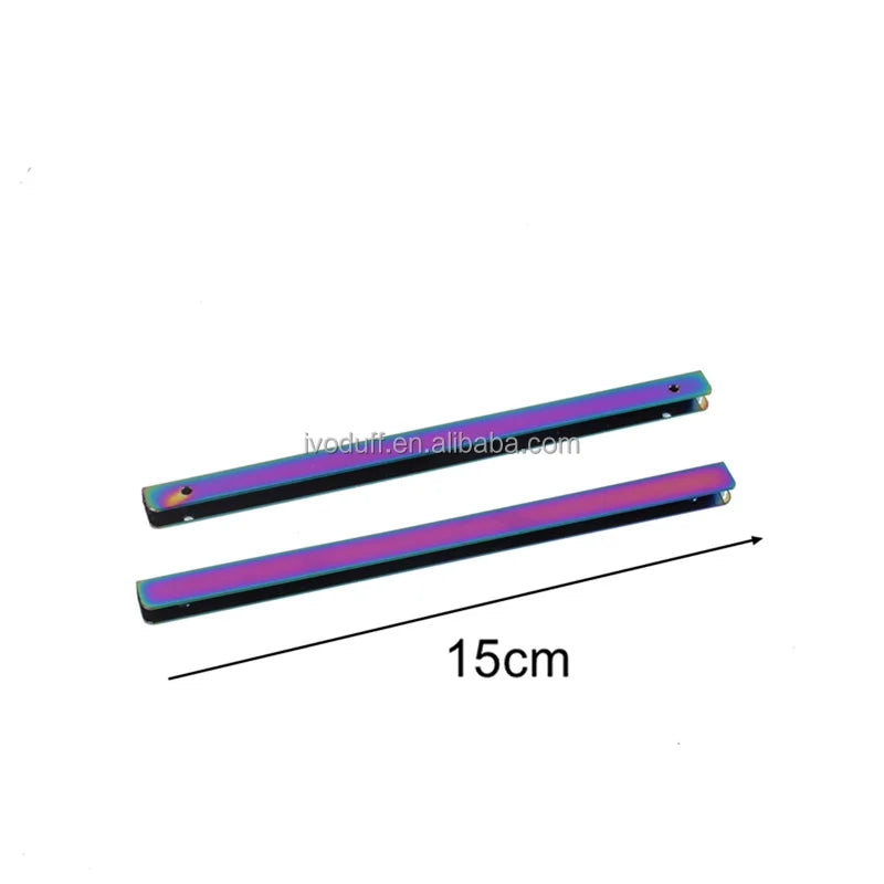 Ivoduff 15cm Rainbow Rectangle Handbag Corner Protector Metal Edge Trim Bag Corner
