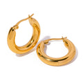 Manufacturer  Chunky Hoop Earrings Stainless Steel 18K Gold Plated Geometric Round Hoop Earring for Women