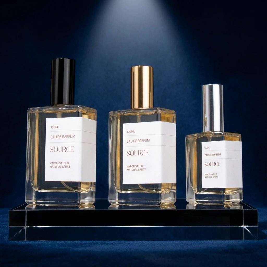 Deluxe Empty 30ml 50ml 100ml Clear Square Glass Perfume Spray Bottle with Screen Printing