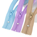Nylon Zippers Puller  for Sewing 4 Inch Bulk Zipper Supplies in 20 Assorted Colors; by Mandala Crafts