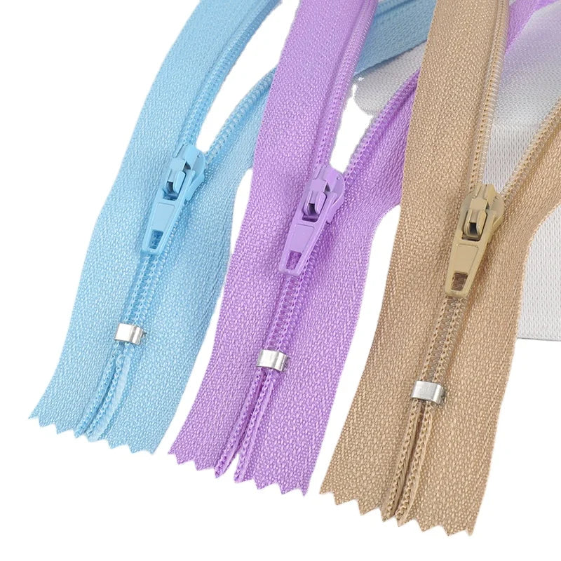 Nylon Zippers Puller  for Sewing 4 Inch Bulk Zipper Supplies in 20 Assorted Colors; by Mandala Crafts