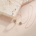 Abiding Delicate Jewelry New Arrivals Custom Design 925 Sterling Silver Ring Necklace Octagon Natural Moss Agate Jewelry Set