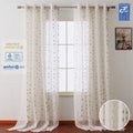 Cheap Price Factory Wholesale Customizable Geometric Embroidery Sheer Tulle Window Curtains Drapes Europe Style 100% Polyester