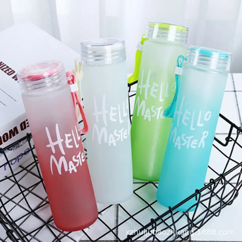 Hot Wholesale 17oz Sublimation Blank Mixed Color Glass Tea Cup Frosted Gradient Glass Water Bottle for Sublimation