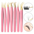 Private Label Custom Lash Extension Fiber Tip Strong Hold Slim Thin Straight Volume 90 Degree Tweezers for Eyelash Extension
