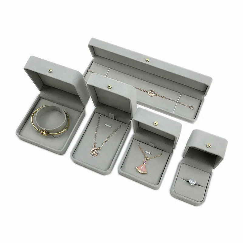 Portable Jewellery Box Packaging Organizer Pu and Velvet Emerald Leather Jewelry Boxes for Ring Necklace