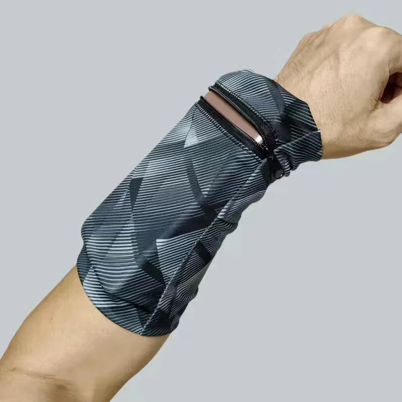 Men's  Running Fitness Gym Workout Elastic Arm Band Wrist Band Sleeve Pouch Case Pocket for Jogging Walking