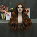 Wholesale Long Curly Wigs Japanese Fiber Perruque Heat Resistant Middle T Part Synthetic Lace Front Wigs for White Woman