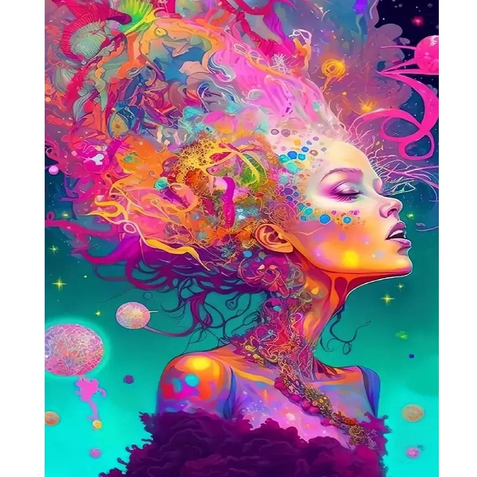 Diy Painting by Numbers for Adults Starter Kit Colorful Women Figure Acrylic Picture by Numbers for Home Decoration 40x50cm