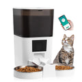 Smart WiFi Tuya Automatic Cat Feeder for Two Cats 6L Dry Food Dispenser with Splitter and Two Stainless Bowls