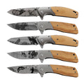 High End Customized Bear Elk Olive Wood Handle Steel Blade Camping Survival Tactical Outdoor Folding Hunting Pocket EDC Knife
