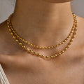 Simple Fashion High Quality Stainless Steel 2mm/3mm/5mm Gold Bead 18K Choker Necklace for Women