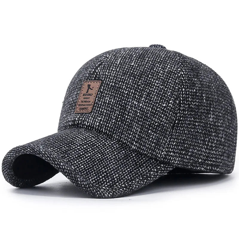 Autumn & Winter Sports Cap for Men Middle Aged & Elderly Outdoor Cycling Cotton Baseball Hat Street Style Warm & Protective Ear