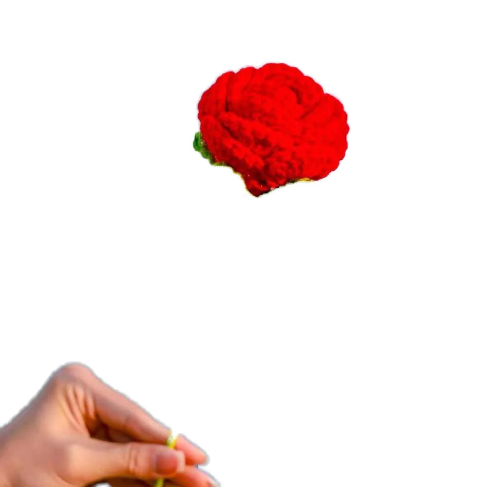 Bingcheng Handmade Knitting Rose Flowers Bouquet Creative Wool Cotton Crochet Flowers New Wholesale Creative Gifts Product