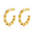 Fashion Stainless Steel Electroplated Gold and Silver Compilation Hoop Earrings Jewelry Accessories Customized