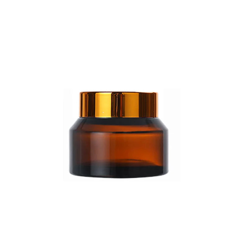 Luxury 15g 30g 50g Empty Shouldered Amber Cosmetic Container with Screw Cap for Cream Jars