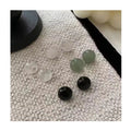 12MM Natural Agate Stone 925 Sterling Silver Round Stud Earrings for Women Gifts Jewelry