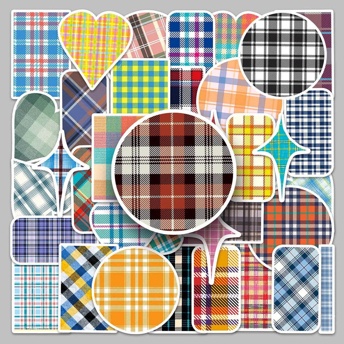 53PCS Factory Wholesale Computer Stickers Waterproof All Cut Decoration Original Check Stickers