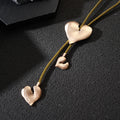 TongLing Statement Gold Plated Charm Necklaces love Tassel Heart Pendant Necklace for Women Girl Gift