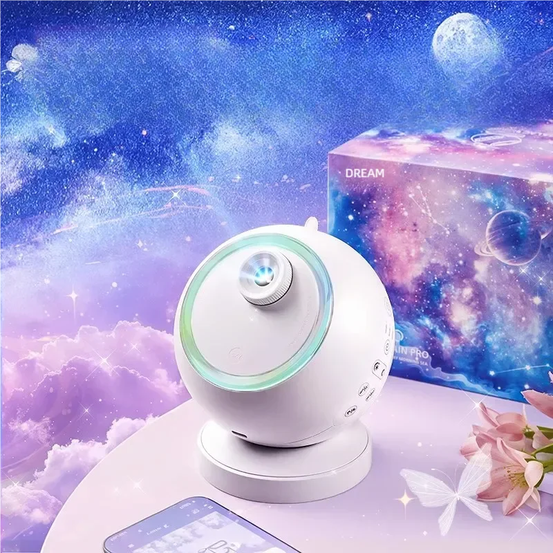 6 12 Slides Real Starry Milky Way Galaxy Projector Night Light Rotary Star Projector Mood Lights White Noise Speaker for Gifts