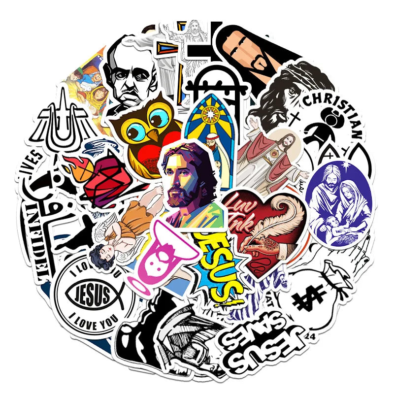 50PCS Religious inspirational Jesus Christian stickers for laptop car guitar bike