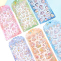 Nekoni Glitter Crystal Stickers Animal Waterproof Stickers Sheet Fawn Bunny Kitty Whale Penguin Unicorn 3D Stickers Sheet