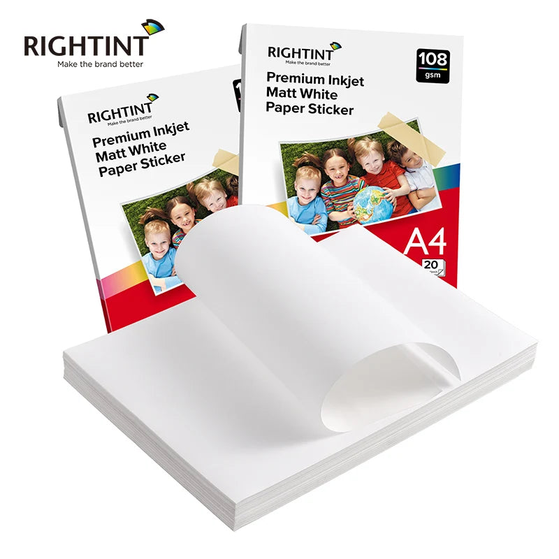 For Matte White Heat Sensitive A4 Size Self Adhesive Custom Photo Paper Label Sheets