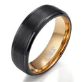 OAHLAN Wholesale Customized 8mm Black Rose Gold Plated Tungsten Carbide Rings for Men Engagement Wedding Gift Party Anniversary