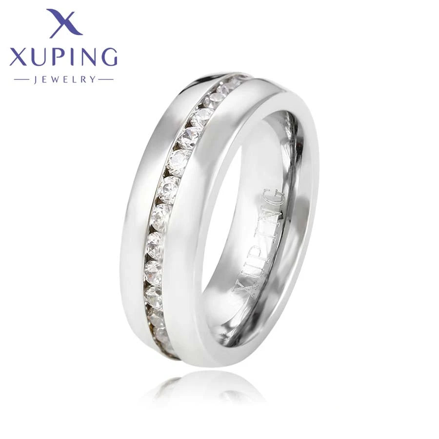 XUPING 13947 Wholesale Factory Good Quality Best Choice Women Ancient Silver Grey Royal Stainless Steel Jewelry Fashion Ring