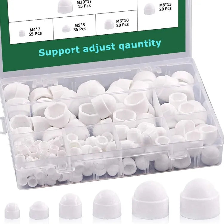 ELEHK Hex Plastic Round Dome Hexagon Head Protection Caps Cover PE Screw Cover Caps Plastic Hex Acorn Nut