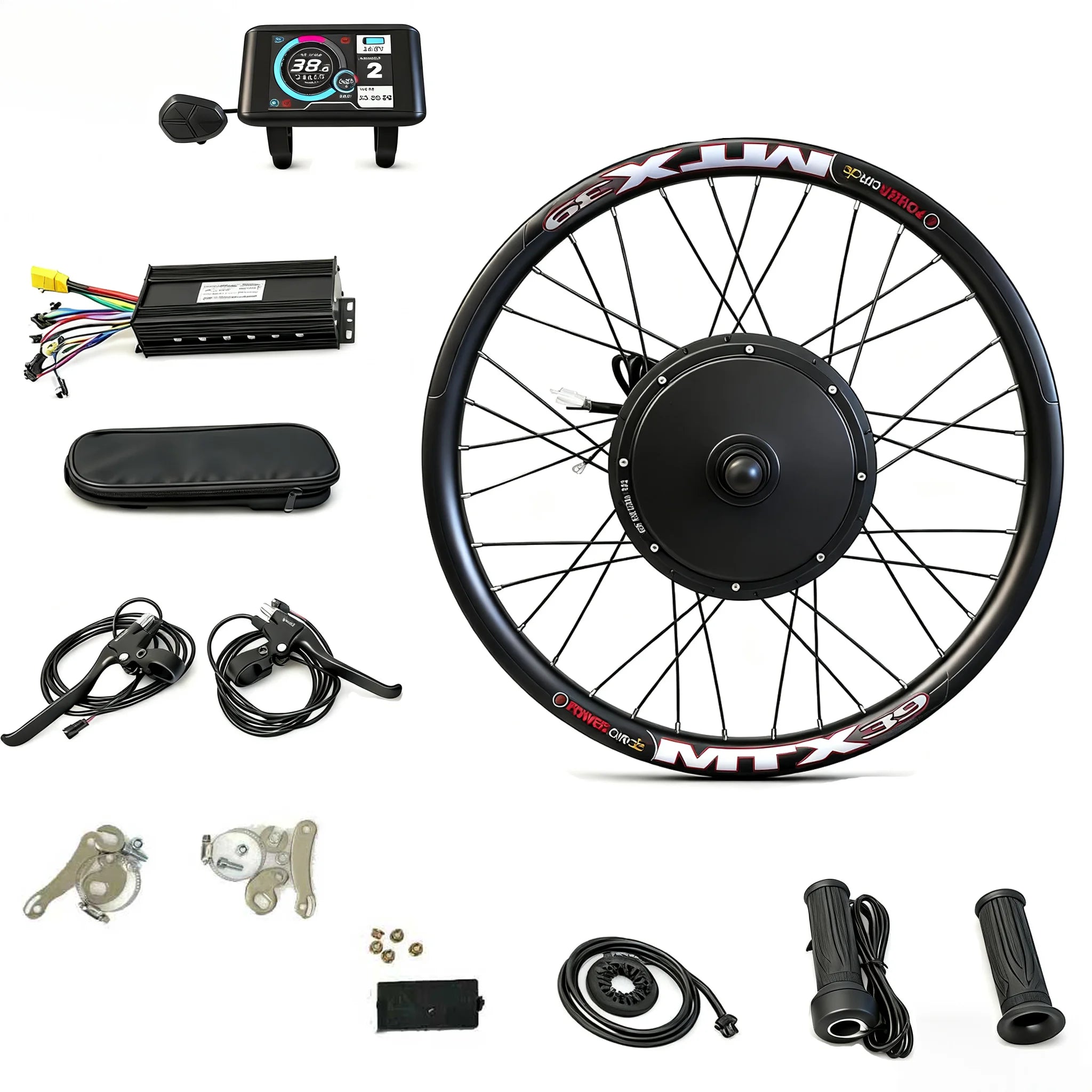 48V 1500W Brushless Gearless Aluminum Rear Wheel Hub Motor CE Certified Lithium Battery Electric Bike Conversion Kit LCD Display