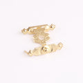 Small Metal Wooden case Lock Brass Jewelry Box Brooch Clasp