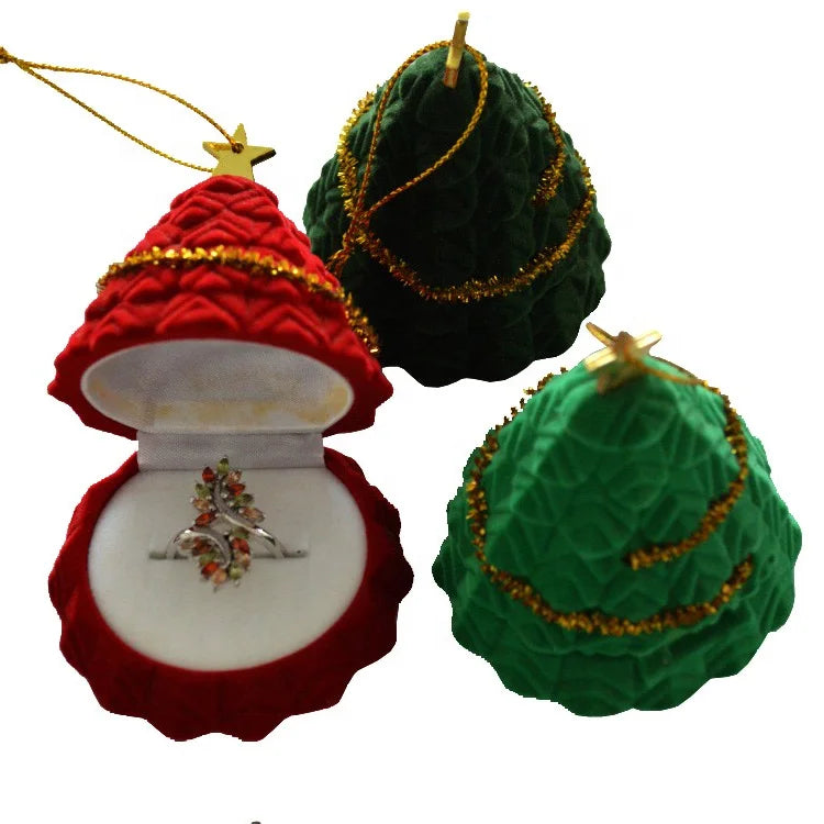 Manufacturer Supplies Christmas Tree Ring Earring Storage Box Christmas Packaging Box